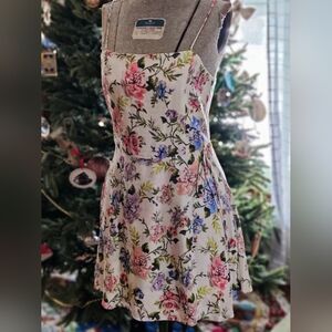 Alice + Olivia Trixie Gardenia Floral Spaghetti Strap Dress sz 8